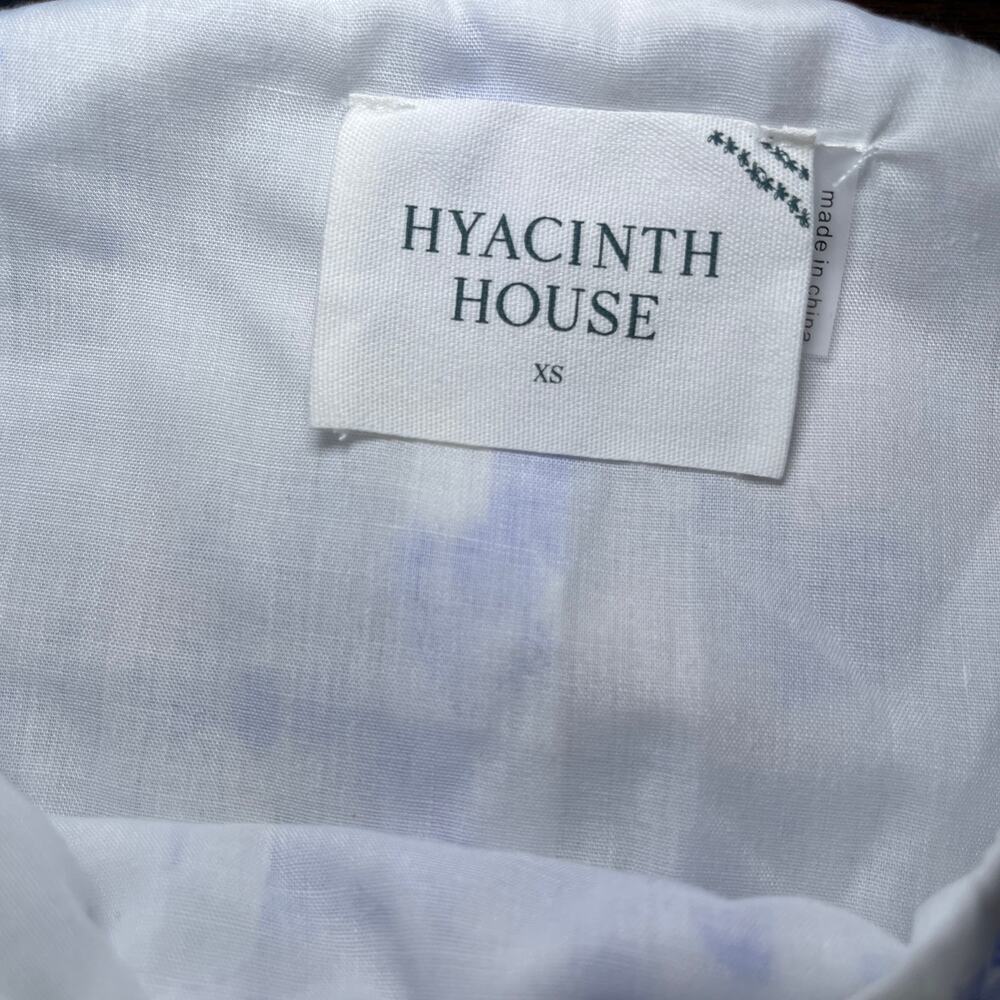 Hyacinth House Tuckernuck Blue Chintz Teagan Tie Shoulder Floral Midi Dress XS - Picture 6 of 7